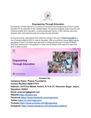 Empowering Through Education