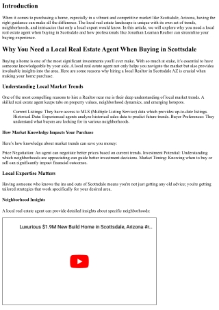 Why You Need a Local Real Estate Agent When Buying in Scottsdale