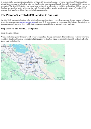 The Power of Certified SEO Services in San Jose