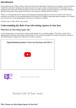 Advertising Agency in San Jose: Boosting Your Business’s Visibility