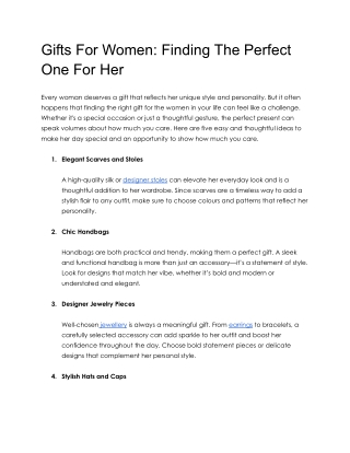 Gifts For Women_ Finding The Perfect One For Her