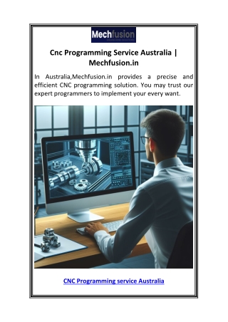 Cnc Programming Service Australia  Mechfusion.in