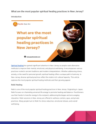 What are the most popular spiritual healing practices in New Jersey_