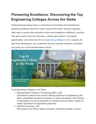 Pioneering Excellence_ Discovering the Top Engineering Colleges Across the Globe