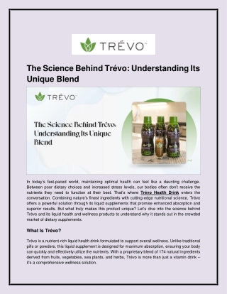 The Science Behind Trévo_ Understanding Its Unique Blend