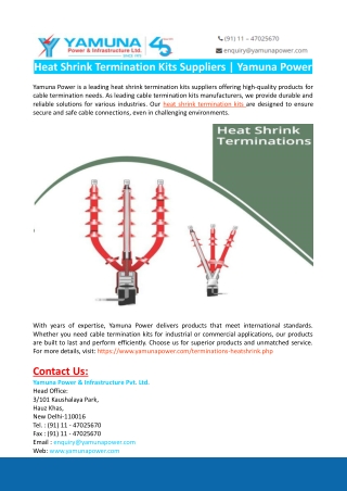 Heat Shrink Termination Kits Suppliers