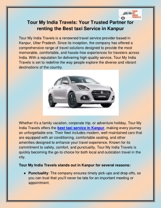 best taxi service in Kanpur