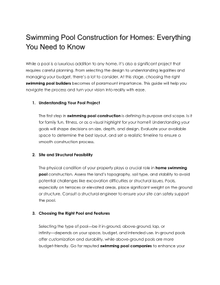 Swimming Pool Construction for Homes_ Everything You Need to Know