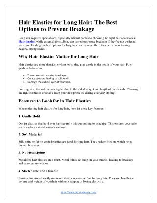 Hair Elastics for Long Hair: The Best Options to Prevent Breakage