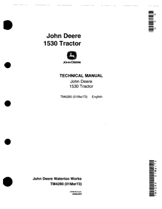 JOHN DEERE 1530 TRACTOR Service Repair Manual Instant Download