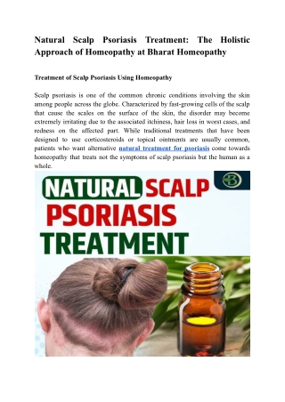 Natural Scalp Psoriasis Treatment The Holistic Approach of Homeopathy at Bharat Homeopathy