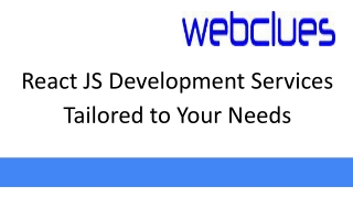 React JS Development Services Tailored to Your Needs