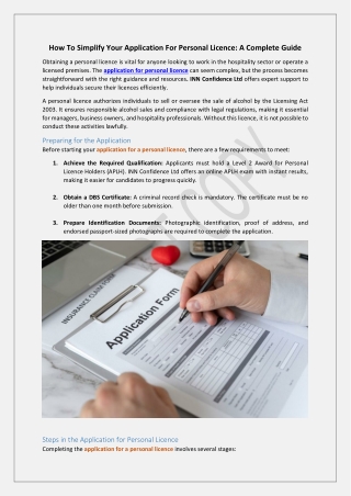 How To Simplify Your Application For Personal Licence A Complete Guide