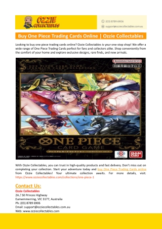 One Piece Trading Cards Online