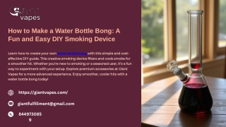 How to Make a Water Bottle Bong A Fun and Easy DIY Smoking Device