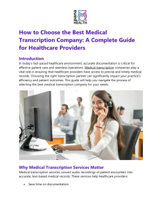 How to Choose the Best Medical Transcription Company A Complete Guide for Healthcare Providers