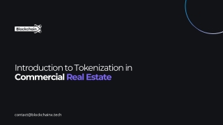 Introduction to Tokenization in Commercial Real Estate