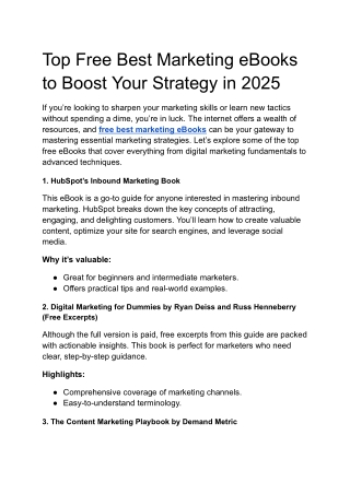 Top Free Best Marketing eBooks to Boost Your Strategy in 2025