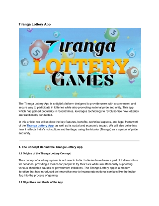 Tiranga lottery app