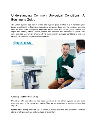 Understanding Common Urological Conditions_ A Beginner's Guide