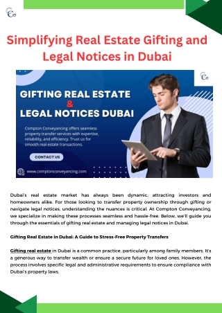 Simplifying Real Estate Gifting and Legal Notices in Dubai