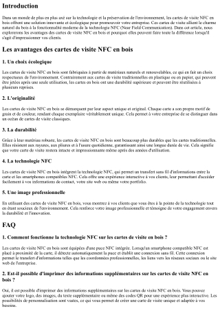 Les cartes de visite NFC en bois : la touche écologique qui fera la différence