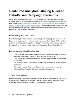 Real-Time Analytics