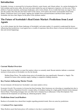 The Future of Scottsdale's Real Estate Market: Predictions from Local Agents