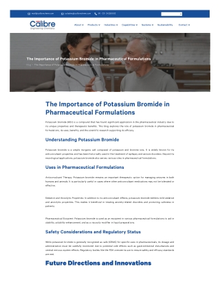 Ensuring Safety and Efficacy with Potassium Bromide