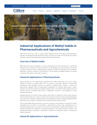 Driving Innovation in Pharmaceuticals with Methyl Iodide