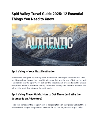 Spiti Valley Travel Guide 2025_ 12 Essential Things You Need to Know