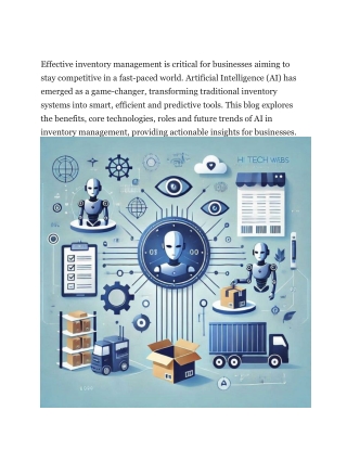 Artificial Intelligence at the Core of Modern Inventory Systems