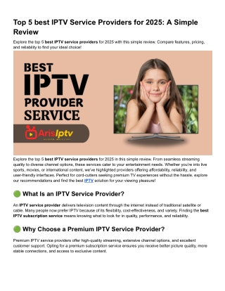 Top 5 best IPTV Service Providers for 2025_ A Simple Review