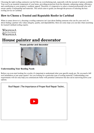 How to Choose a Trusted and Reputable Roofer in Carlsbad