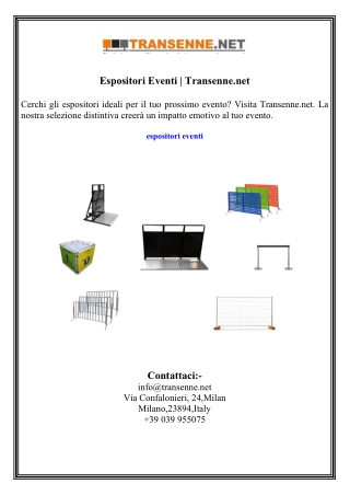 Espositori Eventi  Transenne.net