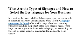 What Are the Types of Signages and How To Select the Right One