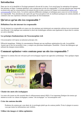Comment optimiser votre contenu pour un site éco responsable ?