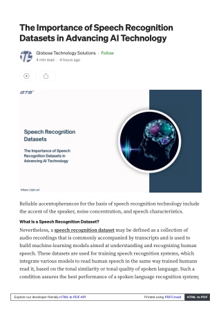The Importance of Speech Recognition Datasets in Advancing AI Technology