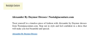 Alexander By Daymor Dresses | Nostalgiacouture.com