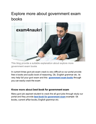 Explore more about government exam books