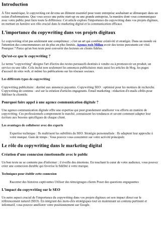 L'importance du copywriting dans vos projets digitaux