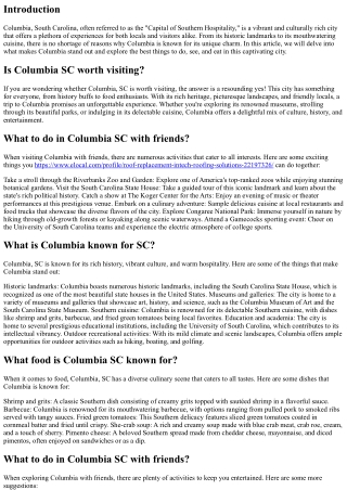 Discovering Columbia: What Makes It Known for?