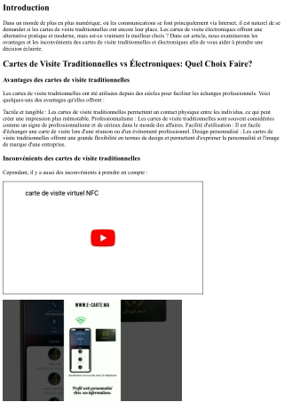 Cartes de Visite Traditionnelles vs Électroniques: Quel Choix Faire?
