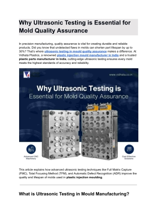 Why Ultrasonic Testing is Essential for Mold Quality Assurance