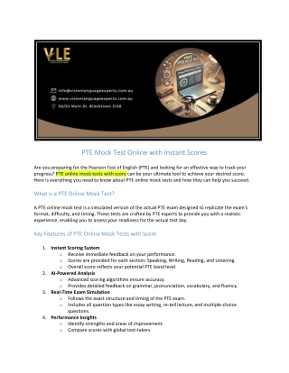 PTE Mock Test Online with Instant Scores