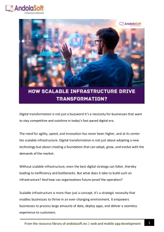 How Scalable Infrastructure Drive Transformation