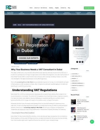 Why Your Business Needs a VAT Consultant in Dubai