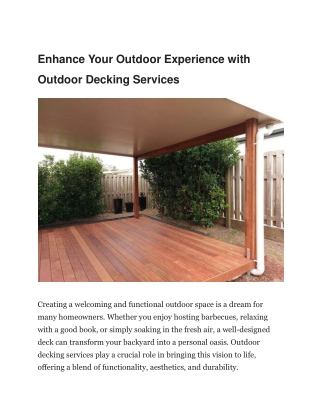 Premium Decking Services in Gold Coast | Patioz