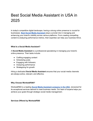 Best Social Media Assistant in the USA