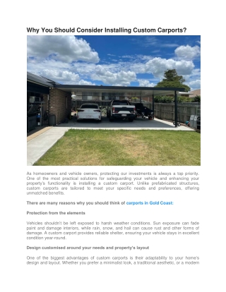 Premium Carport Solutions in Gold Coast | Patioz